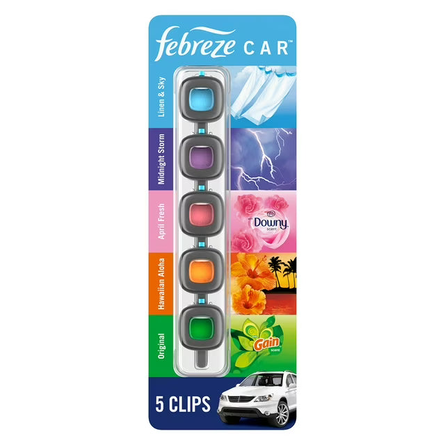 Febreze Car Air Freshener Vent Clips, Mixed Scent - 5 ct. | Shop authentic international groceries from the USA, UK & Asia in Ghana. Get your favorite snacks, cereals, sauces, and household essentials delivered fast in Accra and across Ghana. Same-day delivery available. WhatsApp: 055-354-7661
