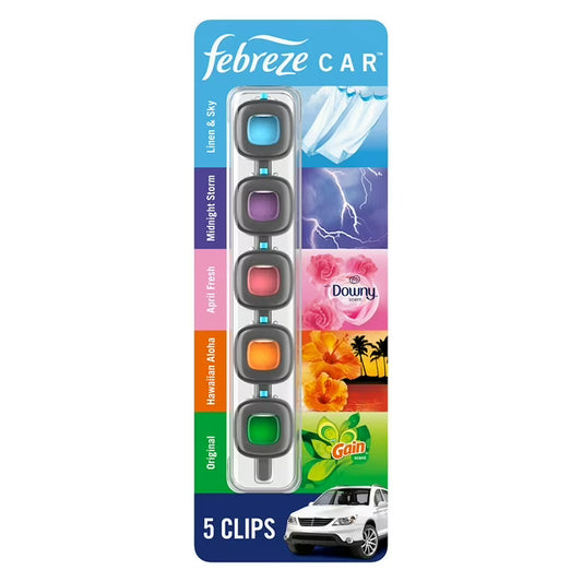 Febreze Car Air Freshener Vent Clips, Mixed Scent - 5 ct. | Shop authentic international groceries from the USA, UK & Asia in Ghana. Get your favorite snacks, cereals, sauces, and household essentials delivered fast in Accra and across Ghana. Same-day delivery available. WhatsApp: 055-354-7661