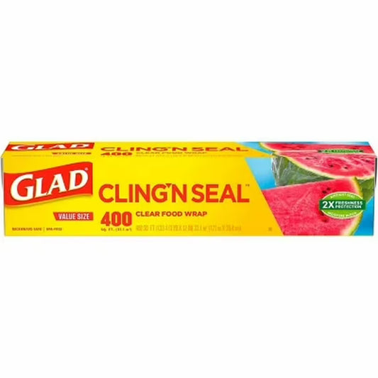 Glad Cling 'N Seal Clear Plastic Food Wrap 400 sq. ft./roll - 1 roll | Shop authentic international groceries from the USA, UK & Asia in Ghana. Get your favorite snacks, cereals, sauces, and household essentials delivered fast in Accra and across Ghana. Same-day delivery available. WhatsApp: 055-354-7661
