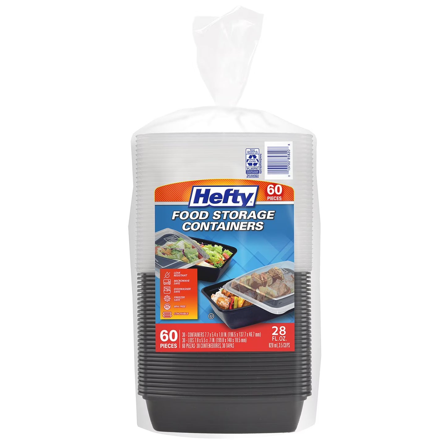 Hefty Food Storage Containers with Lids, 828ml - 30 Containers, 30 Lids | Shop authentic international groceries from the USA, UK & Asia in Ghana. Get your favorite snacks, cereals, sauces, and household essentials delivered fast in Accra and across Ghana. Same-day delivery available. WhatsApp: 055-354-7661