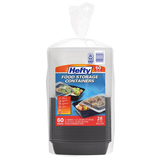 Hefty Food Storage Containers with Lids, 828ml - 30 Containers, 30 Lids | Shop authentic international groceries from the USA, UK & Asia in Ghana. Get your favorite snacks, cereals, sauces, and household essentials delivered fast in Accra and across Ghana. Same-day delivery available. WhatsApp: 055-354-7661