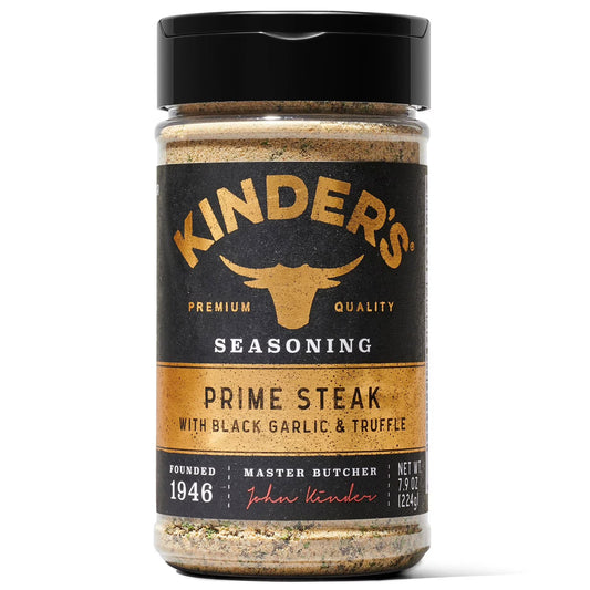 Kinder's Prime Steak with Black Garlic and Truffle Seasoning - 224 g | Shop authentic international groceries from the USA, UK & Asia in Ghana. Get your favorite snacks, cereals, sauces, and household essentials delivered fast in Accra and across Ghana. Same-day delivery available. WhatsApp: 055-354-7661
