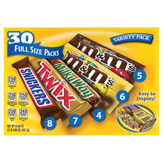 Mars  Full Size Chocolate Candy Bars, Variety Pack - 30 pk | Discover authentic flavors at our International Grocery & Ramen Bar, where you can shop a wide selection of groceries from America, Asia, and the UK. We offer a variety of imported snacks, sauces, ramen, beverages, and everyday essentials, along with a build-your-own fresh noodle bowl for a unique and delicious dining experience.