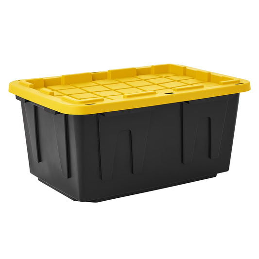 Member's Mark 27 Gallon Heavy-Duty Black and Yellow Storage Tote | Shop authentic international groceries from the USA, UK & Asia in Ghana. Get your favorite snacks, cereals, sauces, and household essentials delivered fast in Accra and across Ghana. Same-day delivery available. WhatsApp: 055-354-7661