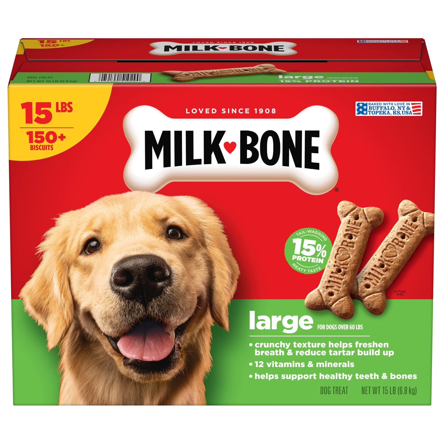Milk-Bone Original Flavor Large Crunchy Dog Biscuits - 6.8 kg | Shop authentic international groceries from the USA, UK & Asia in Ghana. Get your favorite snacks, cereals, sauces, and household essentials delivered fast in Accra and across Ghana. Same-day delivery available. WhatsApp: 055-354-7661
