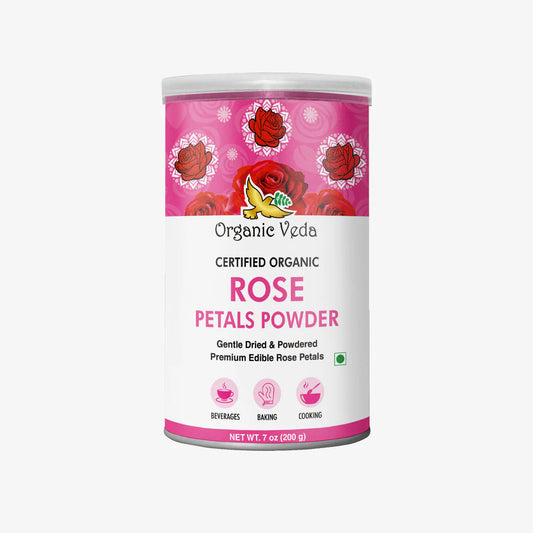 Organic Veda Rose Petals Powder - 200 g | Shop authentic international groceries from the USA, UK & Asia in Ghana. Get your favorite snacks, cereals, sauces, and household essentials delivered fast in Accra and across Ghana. Same-day delivery available. WhatsApp: 055-354-7661