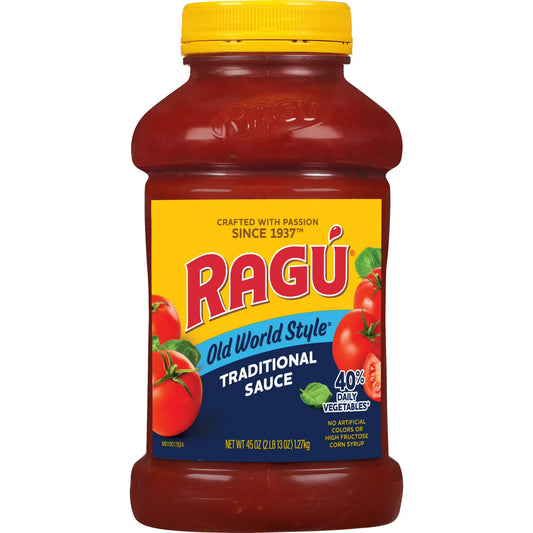 Ragu Old World Style Traditional Pasta Sauce - 45 oz | Buy American, UK & Asian Groceries in Ghana | Fast Delivery in Accra & Nationwide
Shop authentic international groceries from the USA, UK & Asia in Ghana. Get your favorite snacks, cereals, sauces, and household essentials delivered fast in Accra and across Ghana. Same-day delivery available. WhatsApp: 055-354-7661