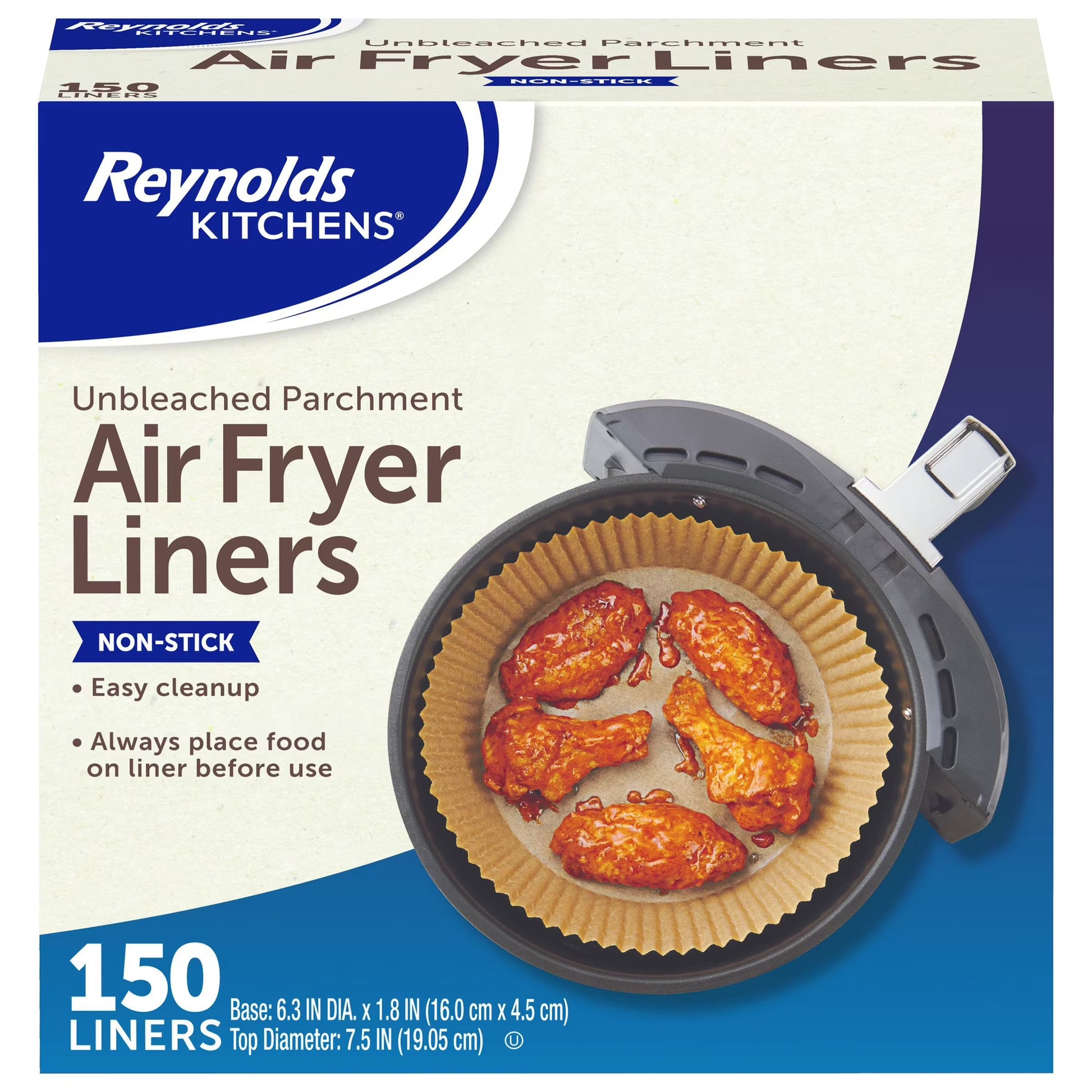 Reynolds Kitchens Unbleached Parchment Air Fryer Liners - 150 ct. | Shop authentic international groceries from the USA, UK & Asia in Ghana. Get your favorite snacks, cereals, sauces, and household essentials delivered fast in Accra and across Ghana. Same-day delivery available. WhatsApp: 055-354-7661