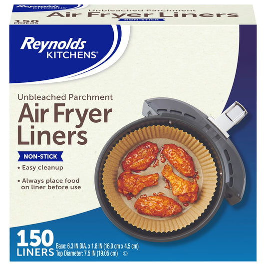 Reynolds Kitchens Unbleached Parchment Air Fryer Liners - 150 ct. | Shop authentic international groceries from the USA, UK & Asia in Ghana. Get your favorite snacks, cereals, sauces, and household essentials delivered fast in Accra and across Ghana. Same-day delivery available. WhatsApp: 055-354-7661