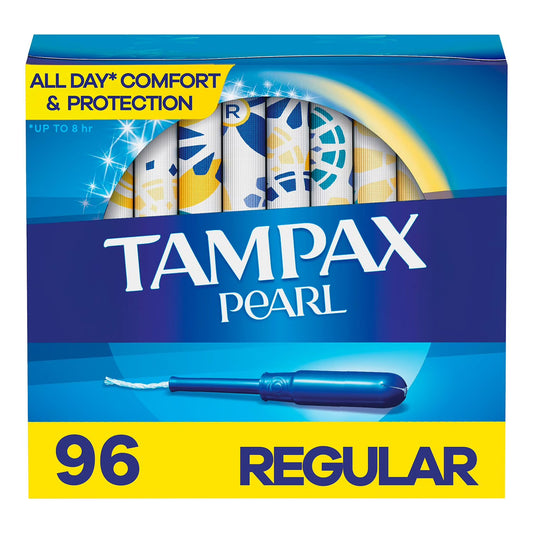 Tampax Pearl Regular Tampons - 96 ct | Shop authentic international groceries from the USA, UK & Asia in Ghana. Get your favorite snacks, cereals, sauces, and household essentials delivered fast in Accra and across Ghana. Same-day delivery available. WhatsApp: 055-354-7661