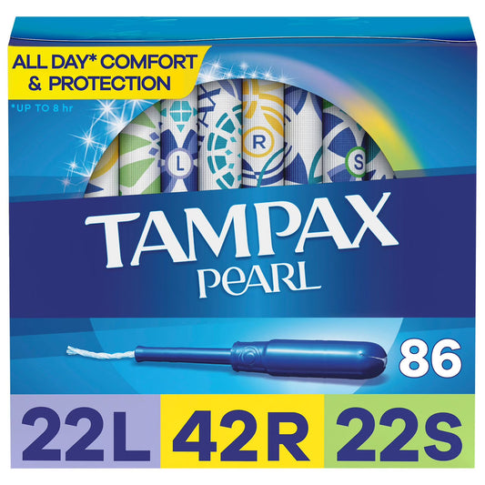 Tampax Pearl Unscented Tampons Trio Pack, Light, Regular & Super - 86 ct | Shop authentic international groceries from the USA, UK & Asia in Ghana. Get your favorite snacks, cereals, sauces, and household essentials delivered fast in Accra and across Ghana. Same-day delivery available. WhatsApp: 055-354-7661