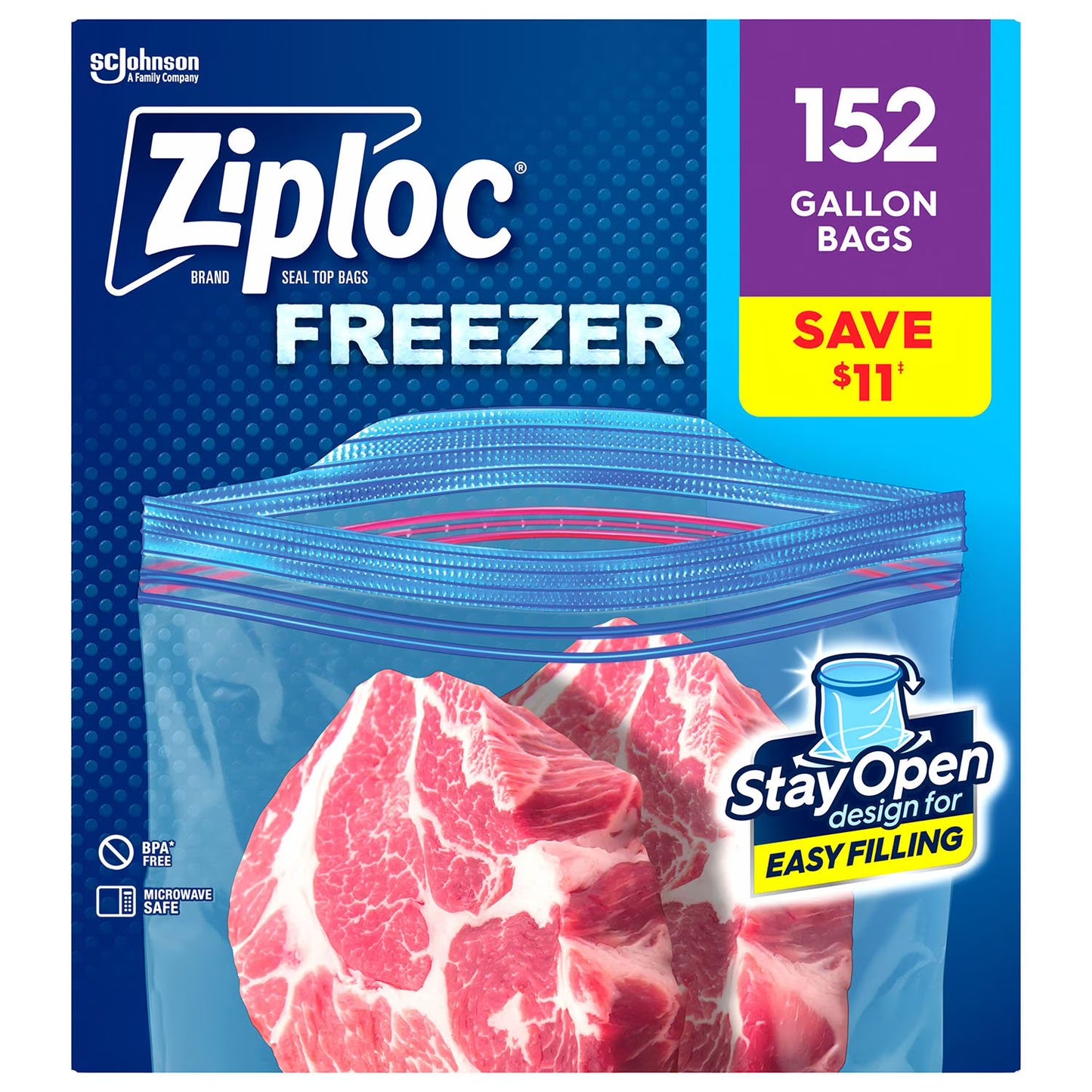 Ziploc Stay Open Design Gallon Freezer Bags - 152 ct. | Shop authentic international groceries from the USA, UK & Asia in Ghana. Get your favorite snacks, cereals, sauces, and household essentials delivered fast in Accra and across Ghana. Same-day delivery available. WhatsApp: 055-354-7661